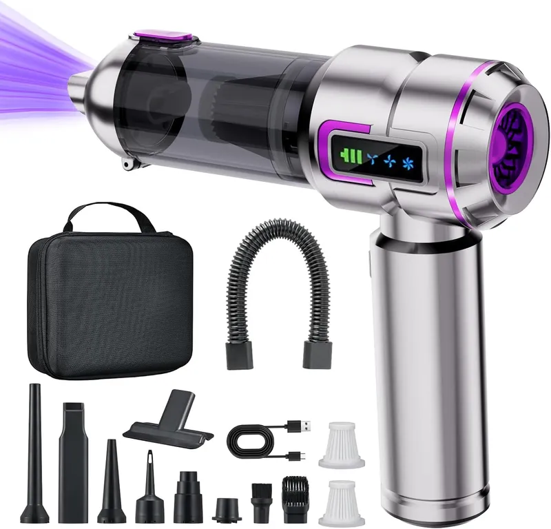 Lyiazsoy Aspirapolvere per auto 4-in-1 ST-6697A Plus – Argento / Viola